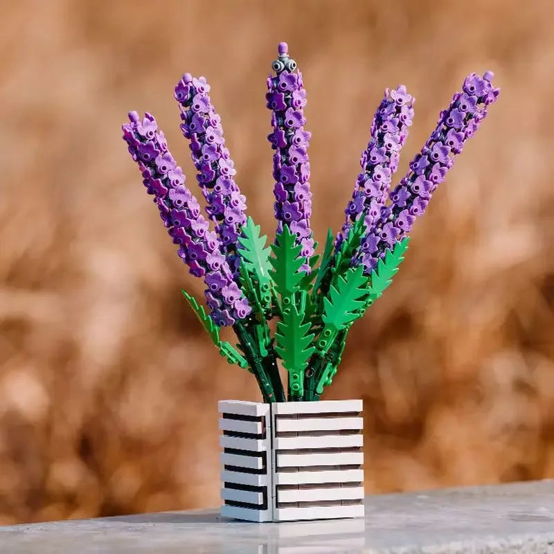 Creativity Flower 1204PCS Lavender Building Blocks Home Decoration Desktop Ornament Bricks Toys for Children's Christmas Gift