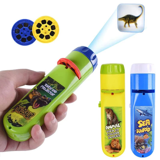 Children Fun Projector Light Flashlight Puzzle Early Education Projection Light for Kids Baby Bedtime Toy Christmas Gift TMZ