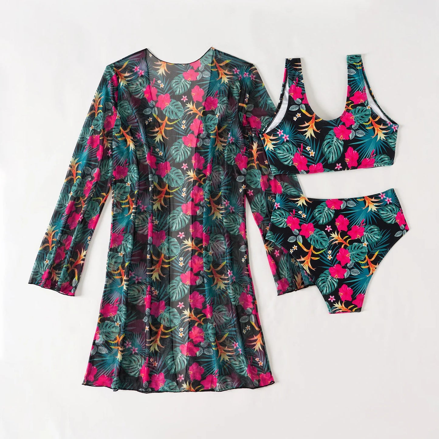 2025 Sexy Floral Bikinis Female Swimsuits Women's Three-Piece High Waist Swimwear Beach Swimming Wear Bathing Suits Pool Bather
