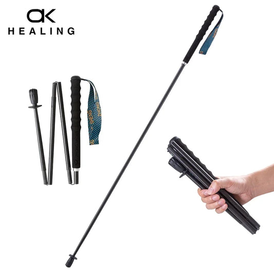 110g Ultra Light Weight Trekking Poles Folding Hiking Sticks Portable Carbon Fiber Collapsible Nordic Walking Cane Sticks Bags