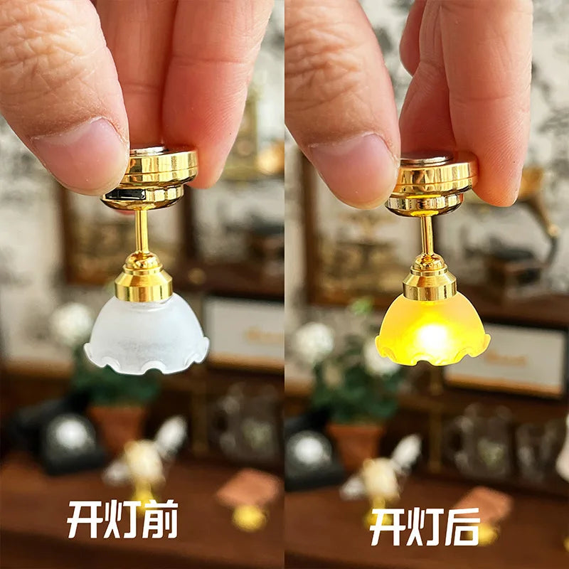 1/6 Doll House Model Furniture Accessories Led Lights Battery Operated 1/12 Desk Lamp Bjd Ob11 Gsc Blyth Soldier Lol Miniatures