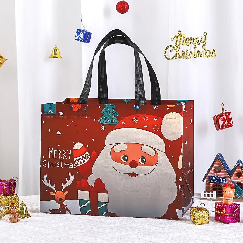 Large Christmas Gift Bags - Reusable Non-Woven Christmas Gift Bags with Handles for Holiday Xmas Party Gifts Wrapping Shopping