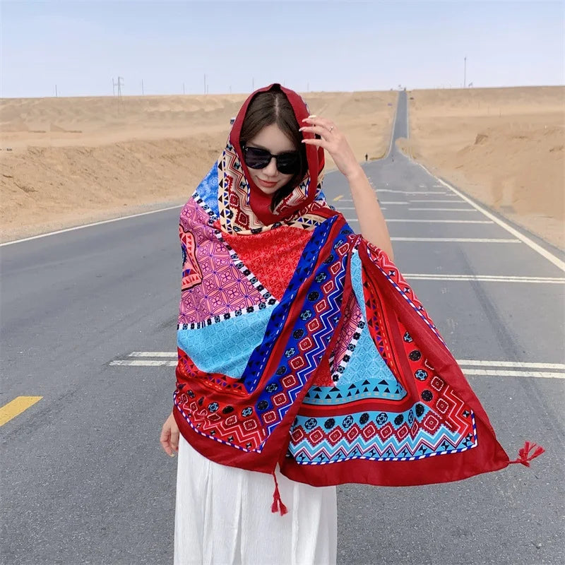 Travel Beach Sunscreen Scarves for Women Bikini Large Sarong Wrap Scarf Brazilian Swimsuit Bathing Cover-ups 17 Styles 90x180cm