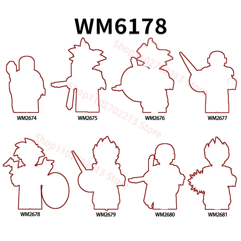 Anime Building Blocks Set WM6183 Educational Toys for Kids, Christmas Gift Bricks Collection Cool Model for Boys WM6220 WM6221