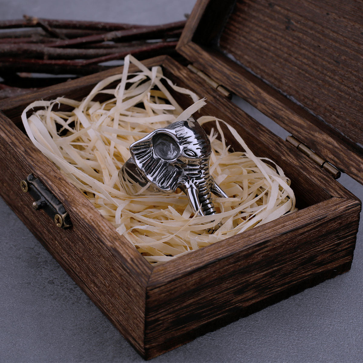 316L Stainless Steel Retro Elephant Ring Men's Fashion Hip Hop Punk Biker Ring Animal Jewelry Creative Gift Dropshipping