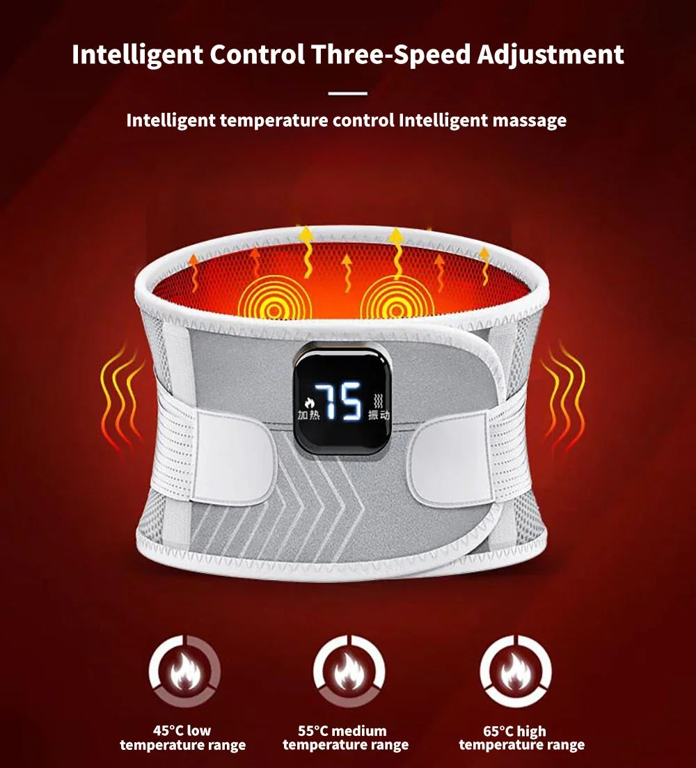 Electric Heating Waist Hot Compress Massager Vibration Lumbar Brace Belt Waist Back Massage Pain Relief Care Blood Circulation
