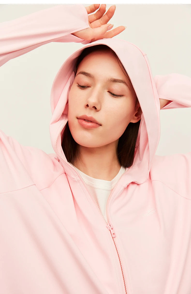 OhSunny Anti-UV UPF 50+ Sun Protection Coats Hooded Professional Sunscreen Loose Batwing Sleeve Outdoor Cycling