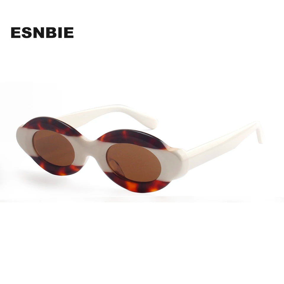 Luxury Thick Mixed Acetate Oval Polarized Sunglasses Women Trendy UV Protection Eyewear Stylish Shield For Men lentes de sol