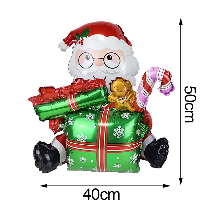 Large Standing Christmas Streetlights Balloon Puppy Snowman Santa Claus Foil Balloon for Kids Christmas Gift Home Decor Supplies