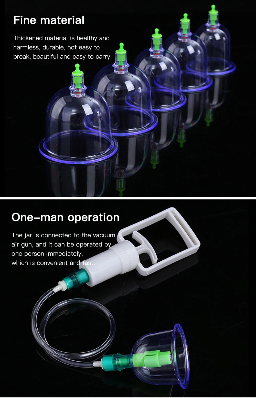 12/6Pcs Vacuum Cupping Set Suction Cups Back Massage Body Cup Detox Massage Body Cups Vacuum Cupping Anti Cellulite Massage Jars