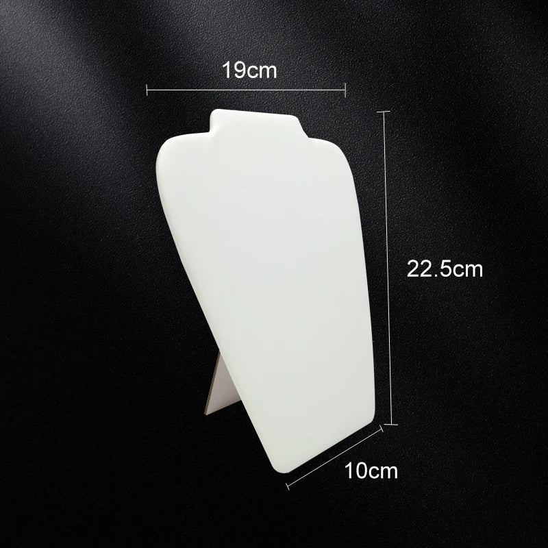 Wooden Necklace Stand White Pu Jewelry Pendant Display Holder Organizer Storage Easel Shelf Rack 3 Color 12.5*22.5Cm