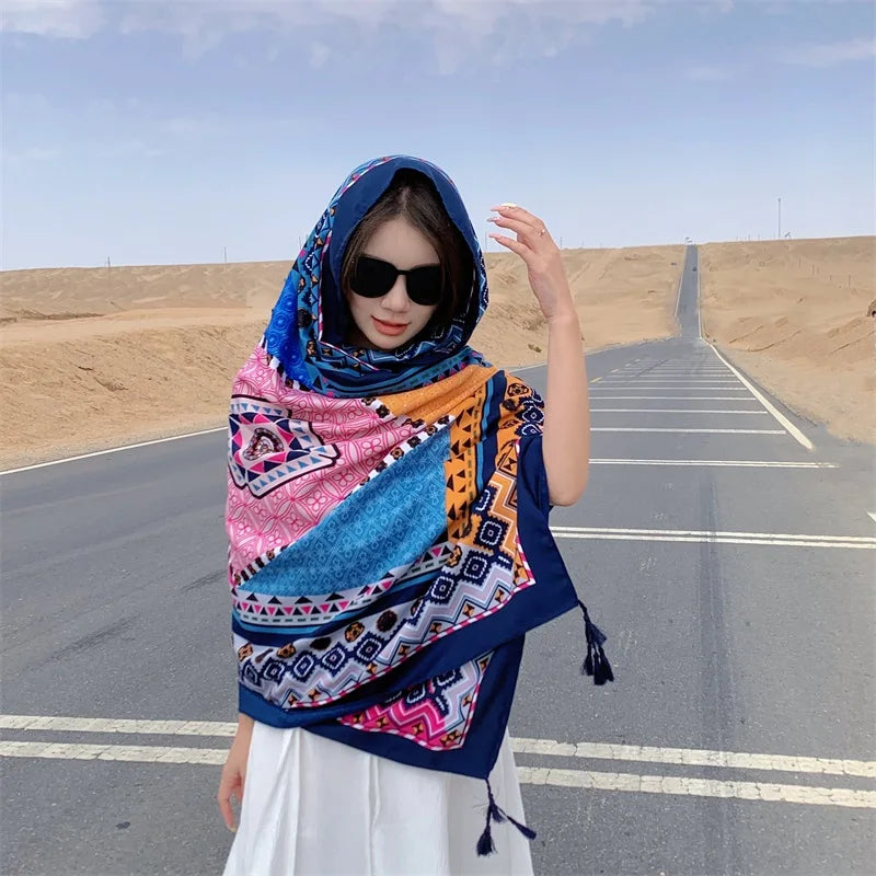 Travel Beach Sunscreen Scarves for Women Bikini Large Sarong Wrap Scarf Brazilian Swimsuit Bathing Cover-ups 17 Styles 90x180cm