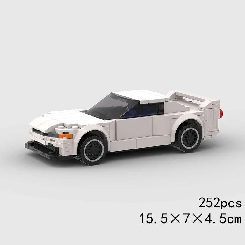 MOC Car Speed R34 488 Pickup R32 Racing Vehicle Model Building Block Super Race brick Christmas Gift City Technical rally sport