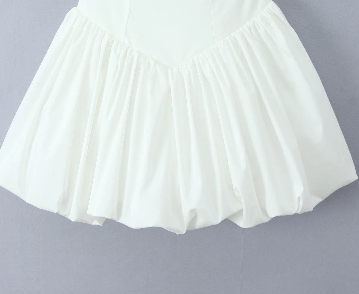 Sexy Bow Halter Slash Collar Lacing Up Bandage Back Sling Mini Dress Women Low Waist Ball Gown Pleated BUD Dresses Femme Robe