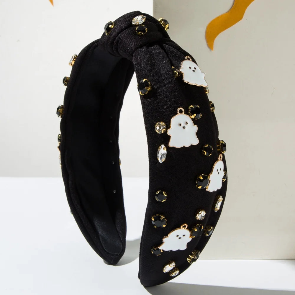 Halloween Themed Headbands For Women With Diamonds Rice Beads Letters little ghost Accessories Holiday Hair Accessories Gifts