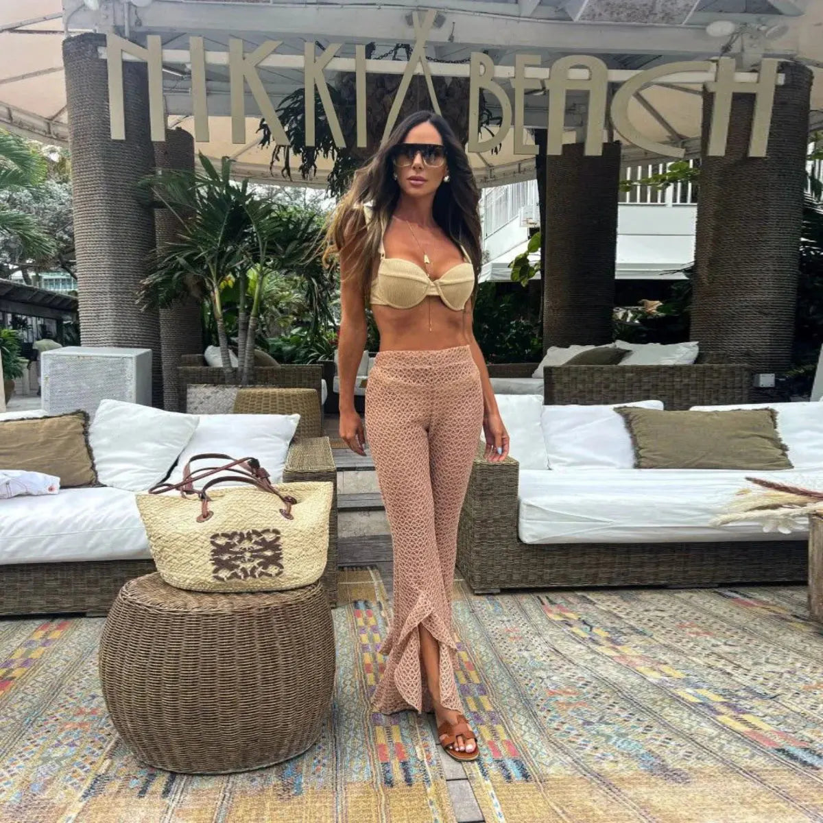 2025 New Sexy Women Three Piece Bikinis Set With Pants Bra See Through Beach Pants Swimsuit Summer Female Vacation Beachwear