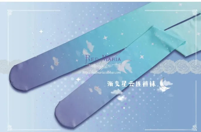 original Lolita Women Stockings Retro Cotton Socks Female Girls Lo Gothic Style Duplex Printing Pantyhose Sweet Tights Leggings