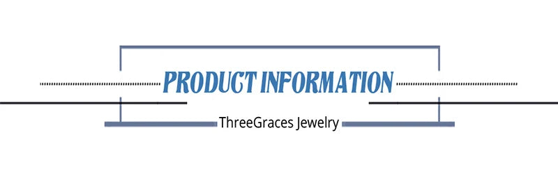 ThreeGraces Fashion Blue Cubic Zirconia Wedding Bridal CZ Link Chain Bracelet for Women 2025 New Chic Party Jewelry BR306
