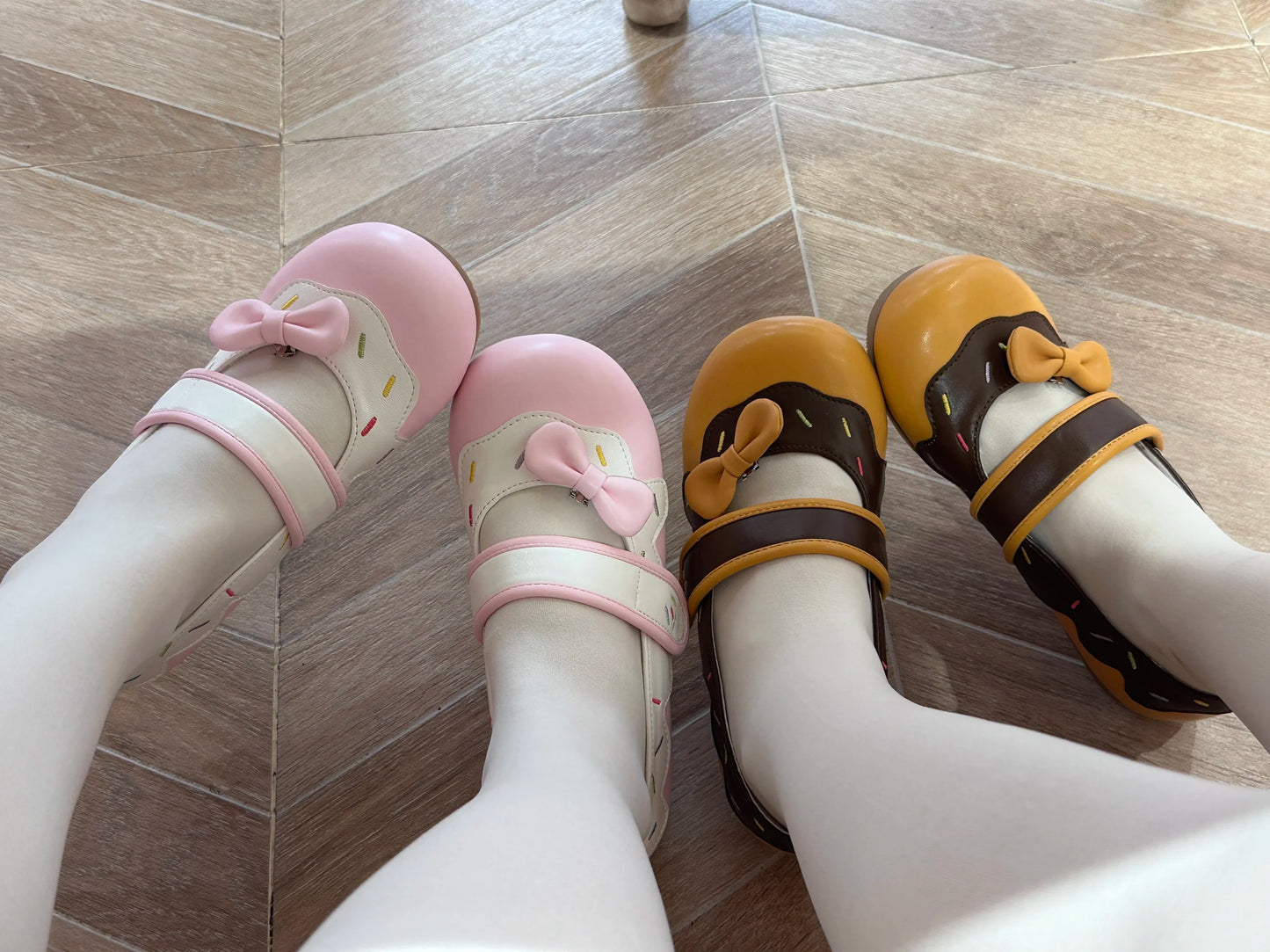 Cute Sweet Flat Shoes Summer Heels Mary Jane Round Head Shoe for Women Casual Chunky Heels Pumps