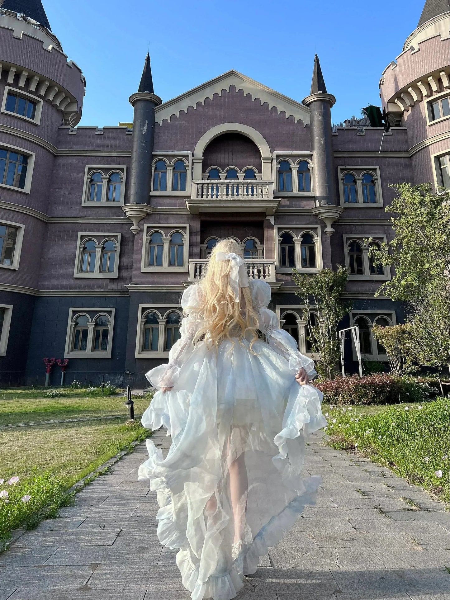 French Style Flower Wedding Dress Lolita Sweet Girl Women Fairy Tube Top Sling Dress with Long Cardigan Birthday Princess Dress