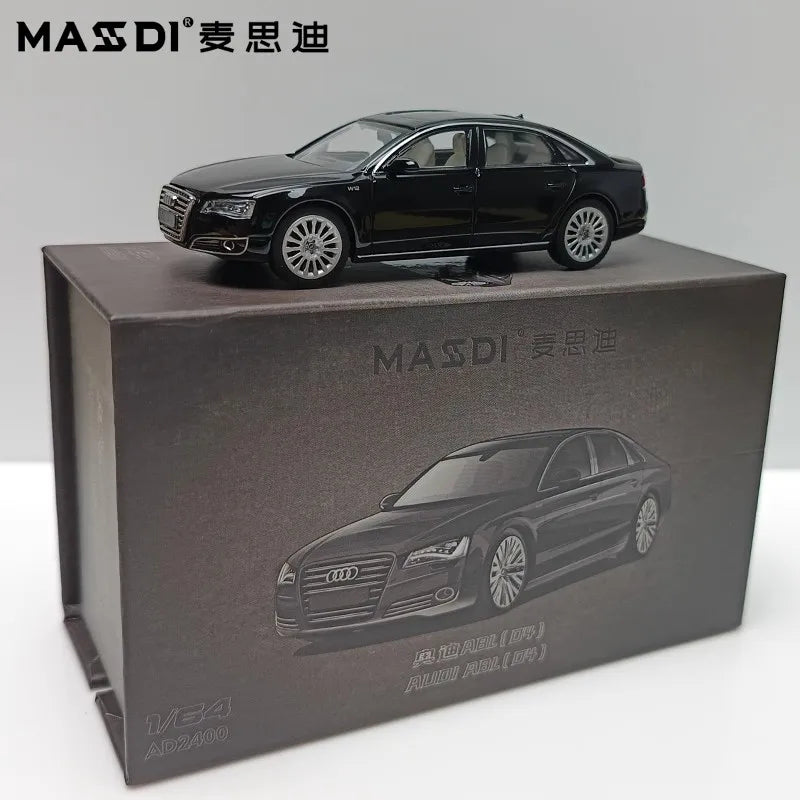 Maisdi 1/64 Scale Audi A8L D4 Generation Sedan Simulation Alloy Car Model Collectible Ornament Ideal Christmas Gift Toy Vehicle