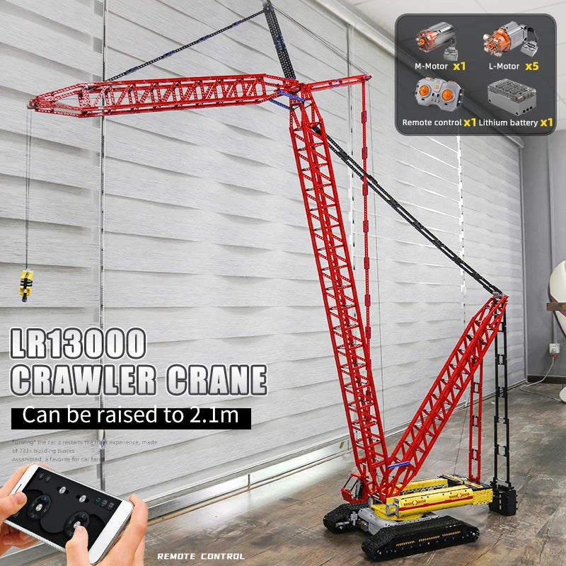 Mould King 17015 Technical Car Toys The APP&RC Motorized Crawler Crane Liebherr LR13000 Building Block Brick Kids Christmas Gift