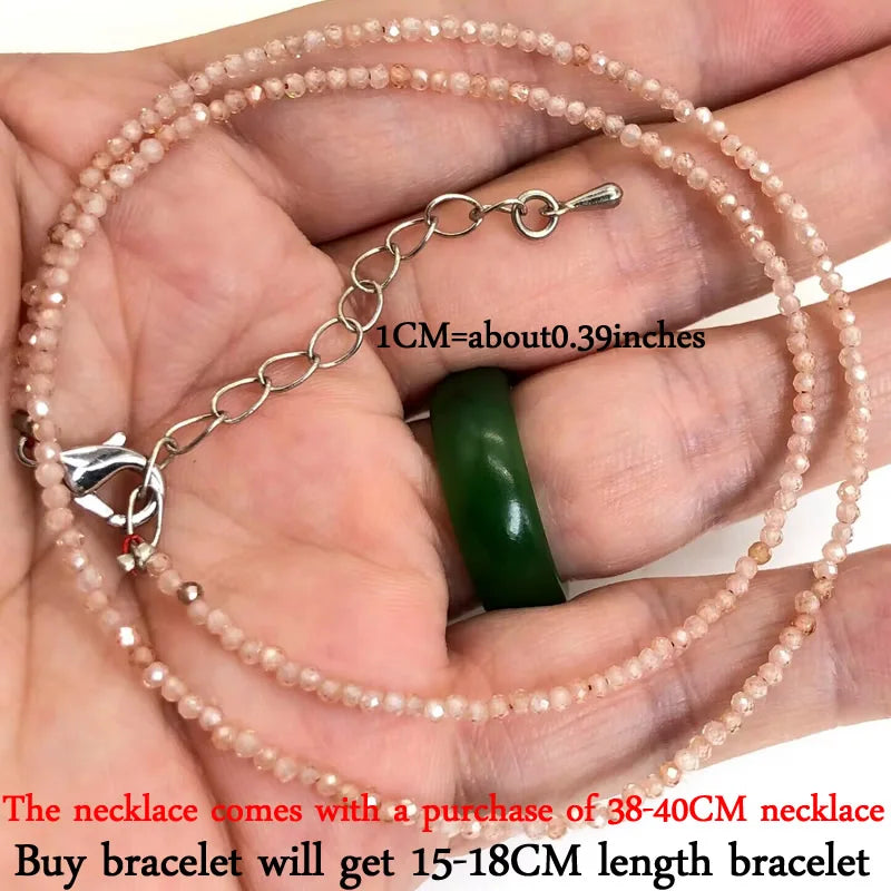 2-3mm Natural Stone Beaded Necklace Handmade Mini Tourmaline lapis crystal Energy Healing Female Bracelet for Women Jewelry Gift