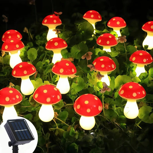 Outdoor Solar Mushroom Lights 8 Modes Garden Holiday Festive Lights for Christmas Yard Camping Pathway Halloween Lighting  Decor