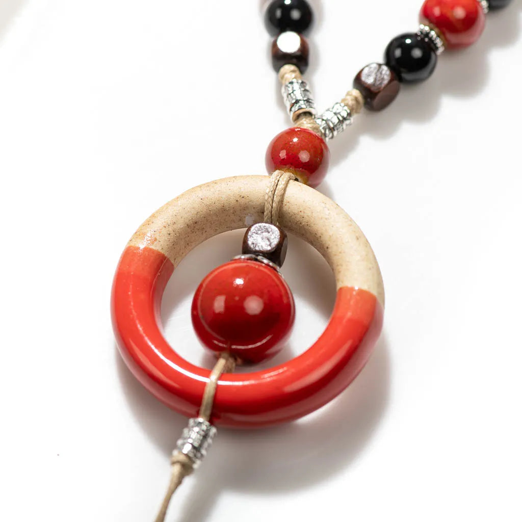 Bohemian Vintage Handmade Rang Necklace Ceramic Beads Pendant Bulk Goods Wholesale  colgantes  pingentes 2X392