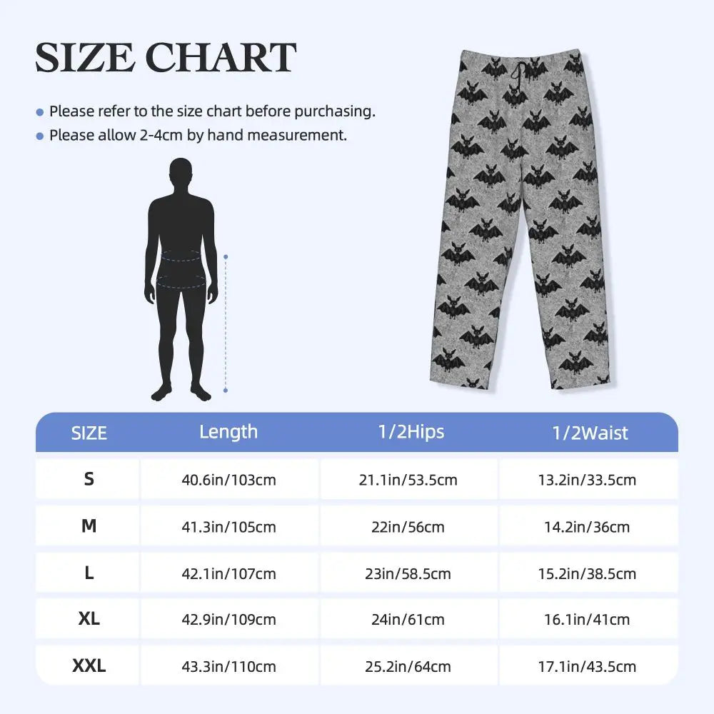 Custom Cute Spooky Halloween Bats Black And Purple Pajama Pants for Men Lounge Sleep Drawstring Sleepwear Bottoms with Pockets