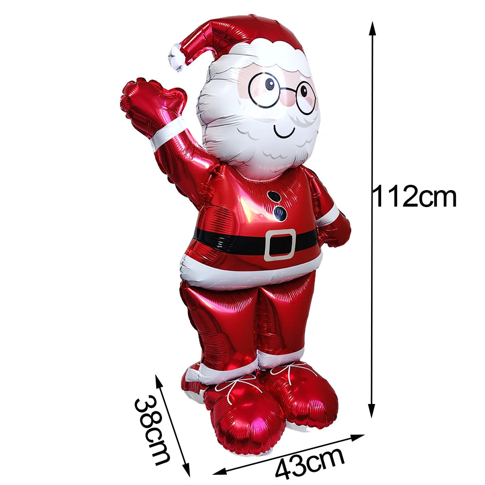 Large Standing Christmas Streetlights Balloon Puppy Snowman Santa Claus Foil Balloon for Kids Christmas Gift Home Decor Supplies