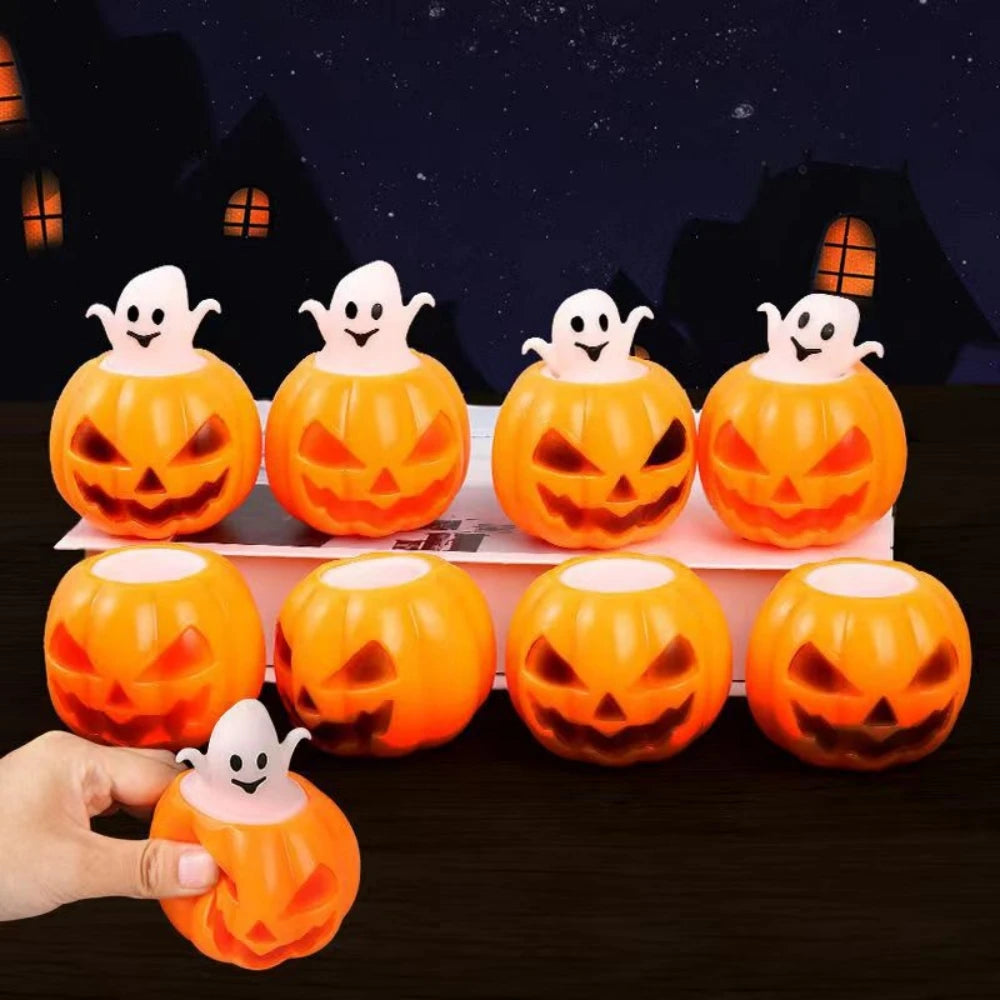 1/3/5/10 Pcs Halloween Funny Pumpkin Squeeze Ghosts for Halloween Prank Party Carnival Party Gift Souvenir Gift Box Stuffing