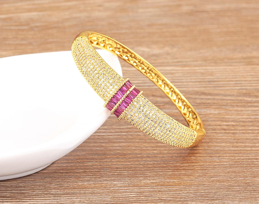 Nidin High Quality Pave Shiny Zircon Charm Bracelets 6 Colors For Women Wedding Party Adjustable Bangles Luxury Jewelry Gifts