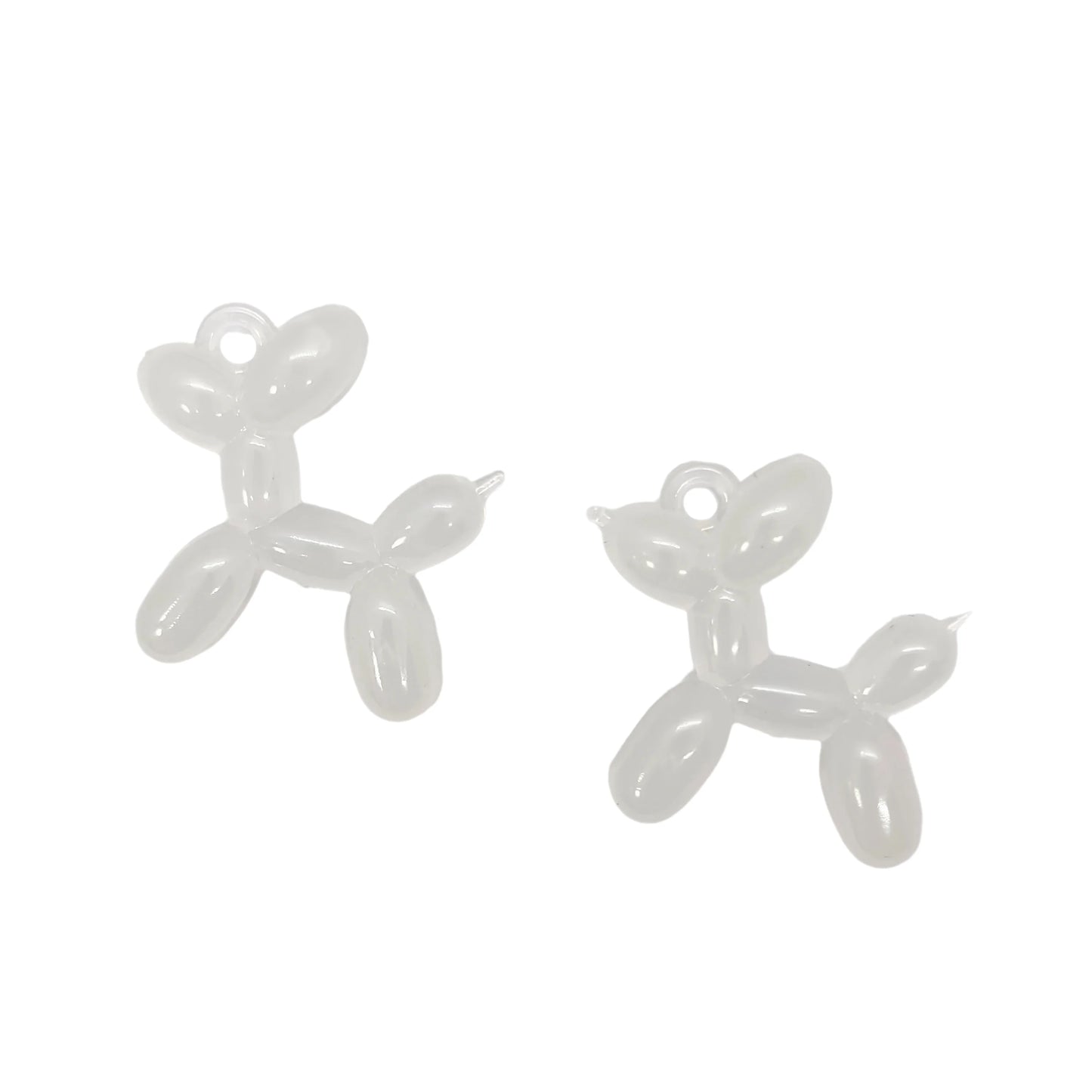 10pcs/Bag tiki hot 34mm Acrylic Jelly Colorful Cartoon 3D cute Balloon Dog DIY Bead Keychain Phone Chain Pendant Accessories
