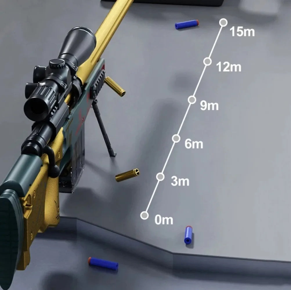 Awm Manual Launchable Safety Shell-Throwing Soft Bullet Toy Gun Sniper Rifle Outdoor CS Shoot Game for Adult Boy Christmas Gift