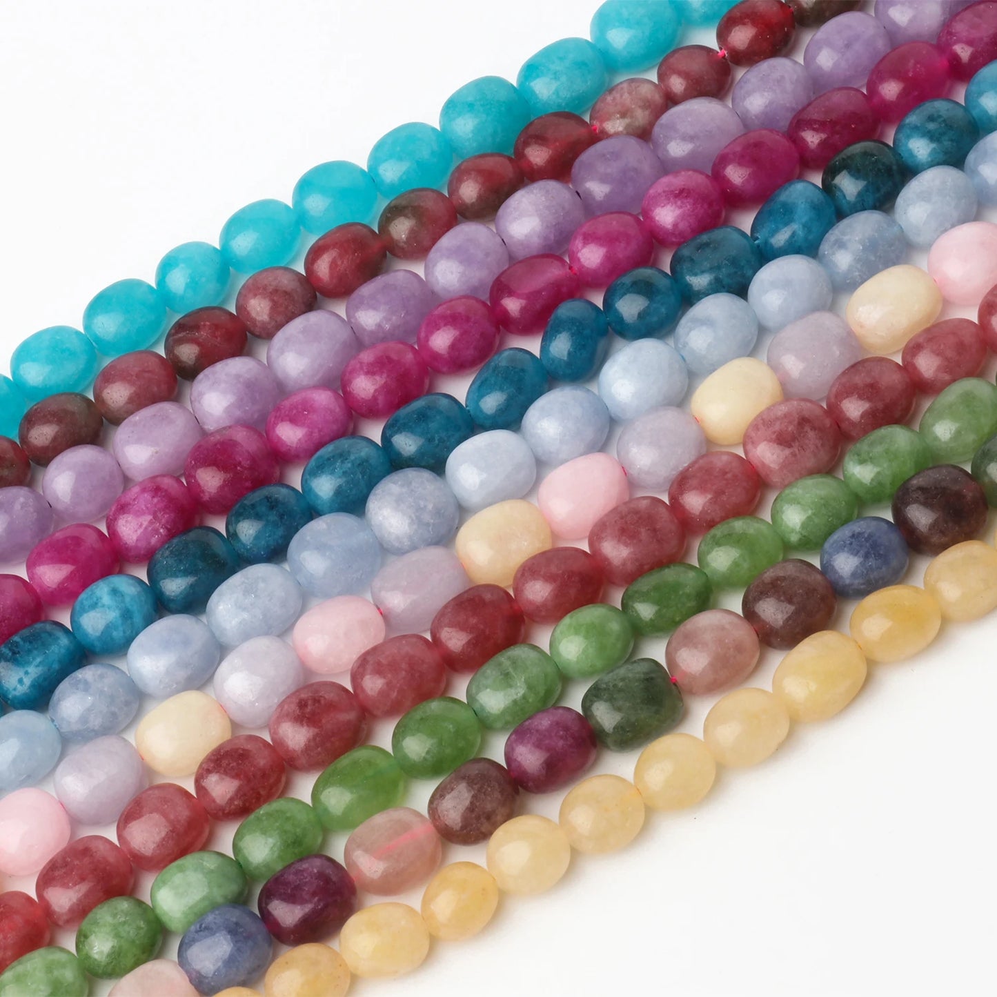 9x11mm Oval Natural Stone Tourmaline Peridot Apatite Bead Smooth Loose Beads for Jewelry Making Supplier DIY Charm Bracelet 15''
