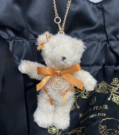 Japanese New Sweet Cute Rabbit Bear Rhinestone Bow Pendant Sweet Kawaii Girl Female Bear Bag Charm Pendant Keychains