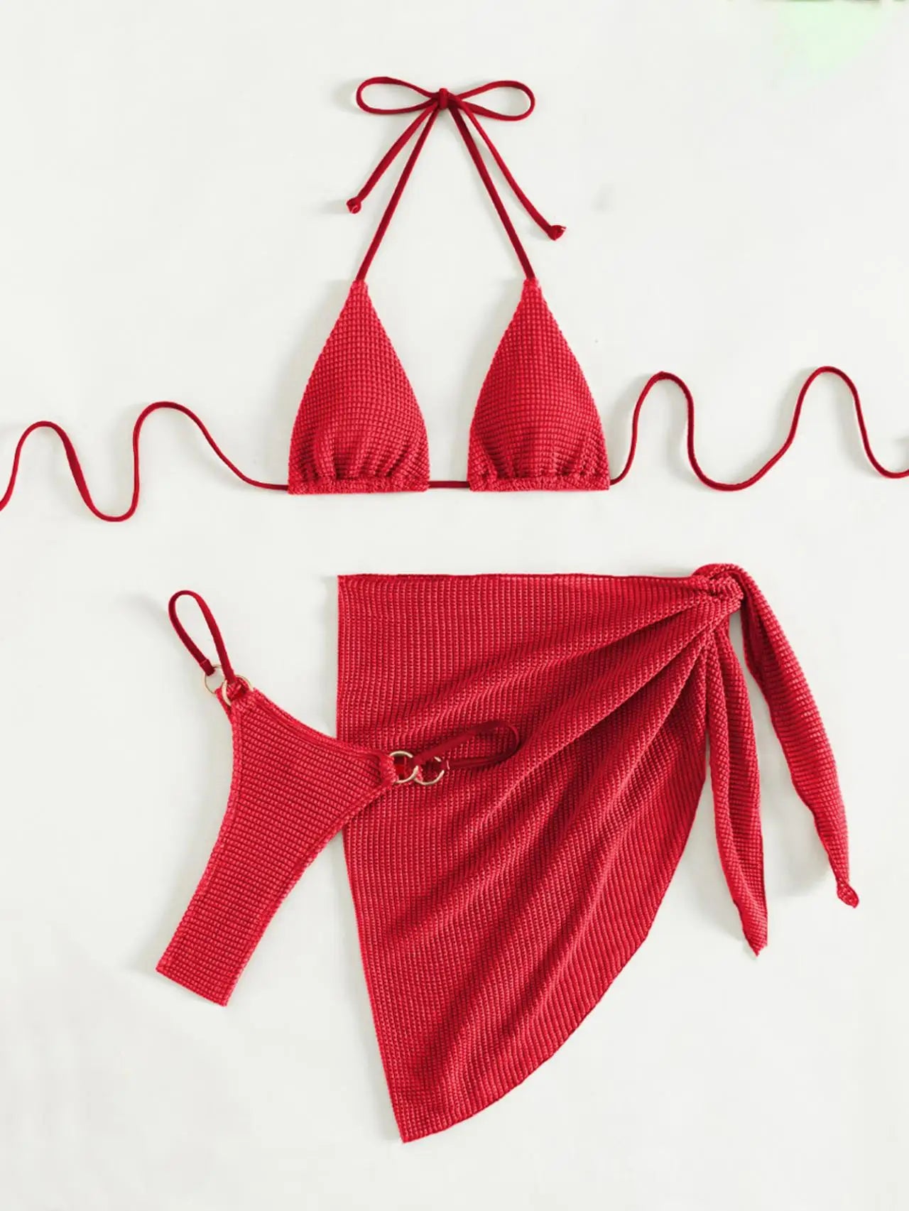 Sexy Brown Bikini Set 2025 Women Halter Push Up Bra Skirt 3 Piece Swimsuit Summer Bathing Suit Cover Up Thong Swimwear Biquini