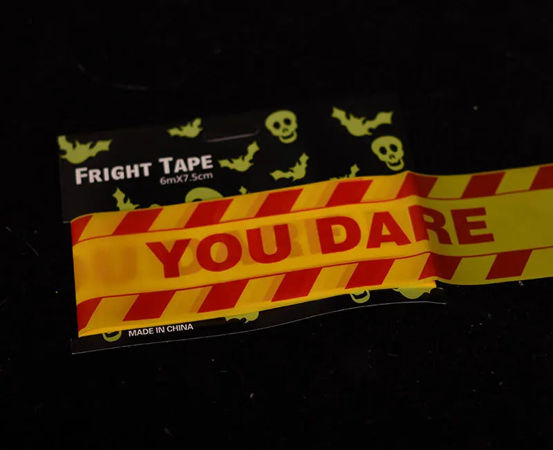 Halloween Yellow Isolation Warning Tape with Bold Danger Signs Durable Plastic Material for Yard Haunted House Party Decoration