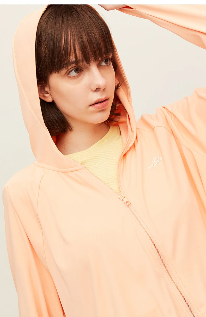 OhSunny Anti-UV UPF 50+ Sun Protection Coats Hooded Professional Sunscreen Loose Batwing Sleeve Outdoor Cycling