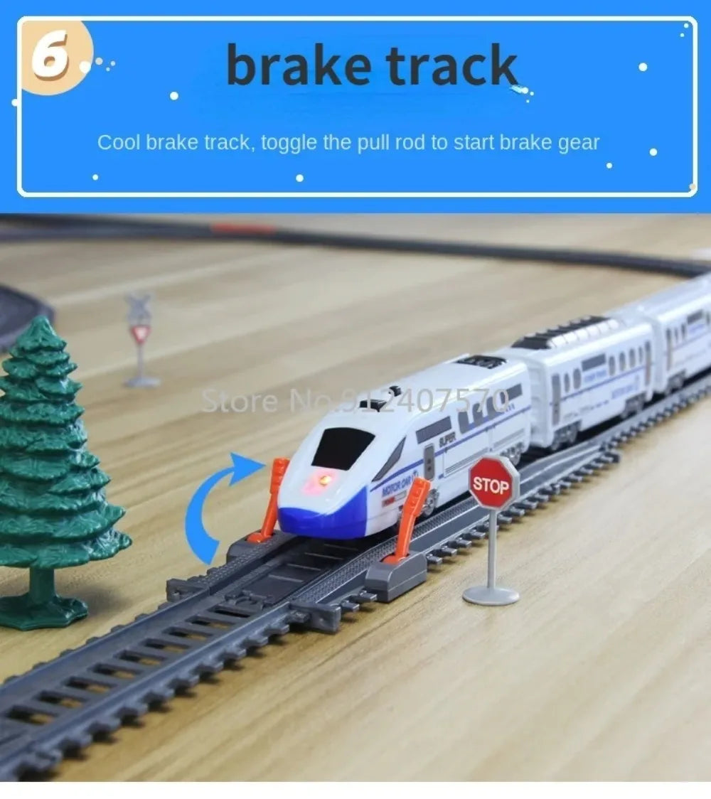 Electric Train toy High Speed Train Model Railway Track Rail Toy Car Assemble DIY Set Children Christmas Gift Toy for Boy