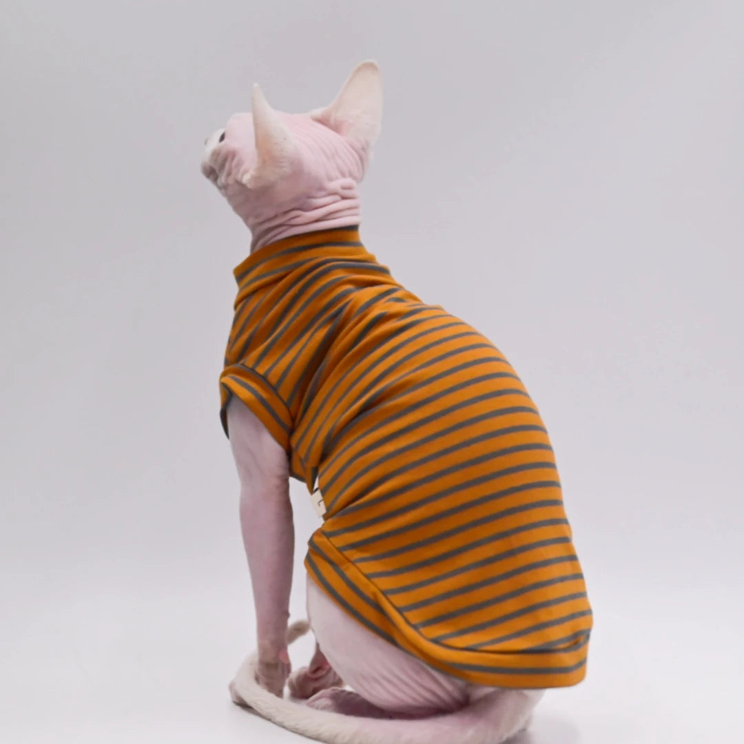 DUOMASUMI Summer Cat Vest for Hairless Breeds - Stretch Cotton & Ultra-Soft Cooling Top for Sphynx, Devon Rex& Abyssinian Cats