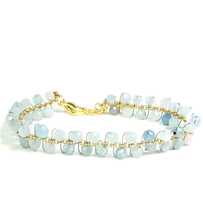 natural multifaceted 3-4mm stone Tourmaline garnet crystal quartz bracelet Women Jewelry Party /Wedding Luxury Gift Set Handwork