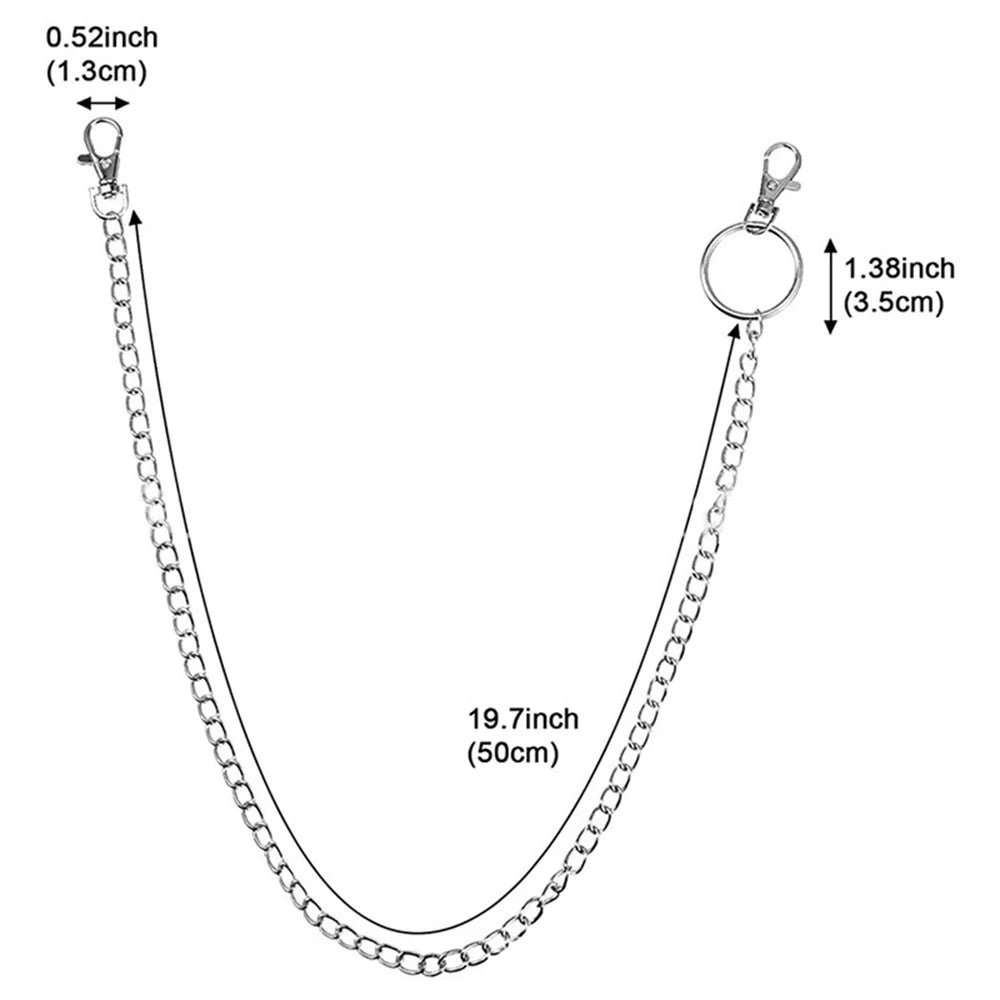Punk Multilayer Cuban Chain Waist Chain Rock Hip Hop Men Body Chain Pants Ornaments Hip Hop Jewelry Men Accessories