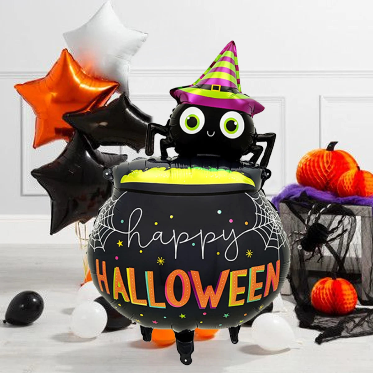 1pc/2pcs Halloween Spider Medicinal Pot Balloon for Halloween party, birthday party.horror and weird atmosphere decoration