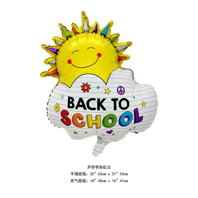 Back To School Student Stationery Bus Schoolbag Rubber Pencil Foil Balloon Babyshower Decoration Child Birthday Party Globos