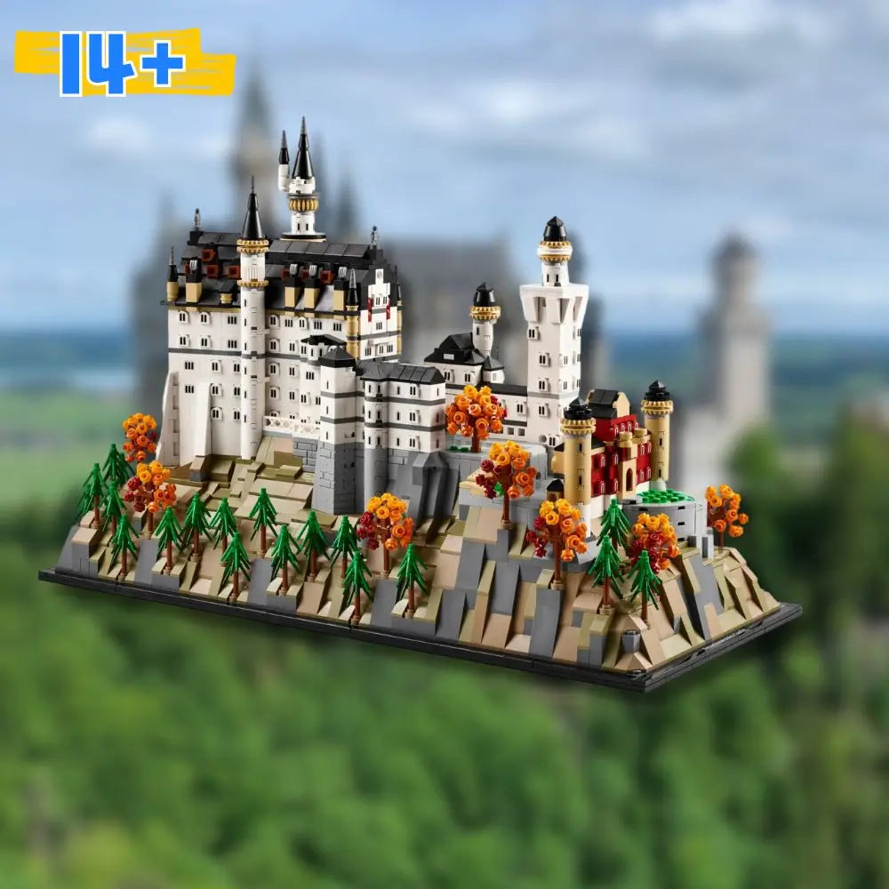MINISO Castle Architectural Model Kit Fit 21063 Building Blocks Set Neuschwanstein Forest Landscapefor Adults Christmas Gift