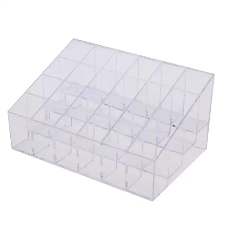 24 Grids Lipstick Holder Display Rack Case Cosmetic Nail Polish Make Up Organiser Box Large Size Acrylic Makeup Organizer
