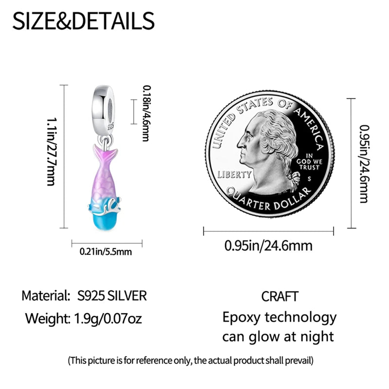 New 100% 925 Sterling Silver Ocean Luminous Sea Turtle Dolphin Octopus Charms Beads Fit Qikaola Original Bracelets DIY Jewelry