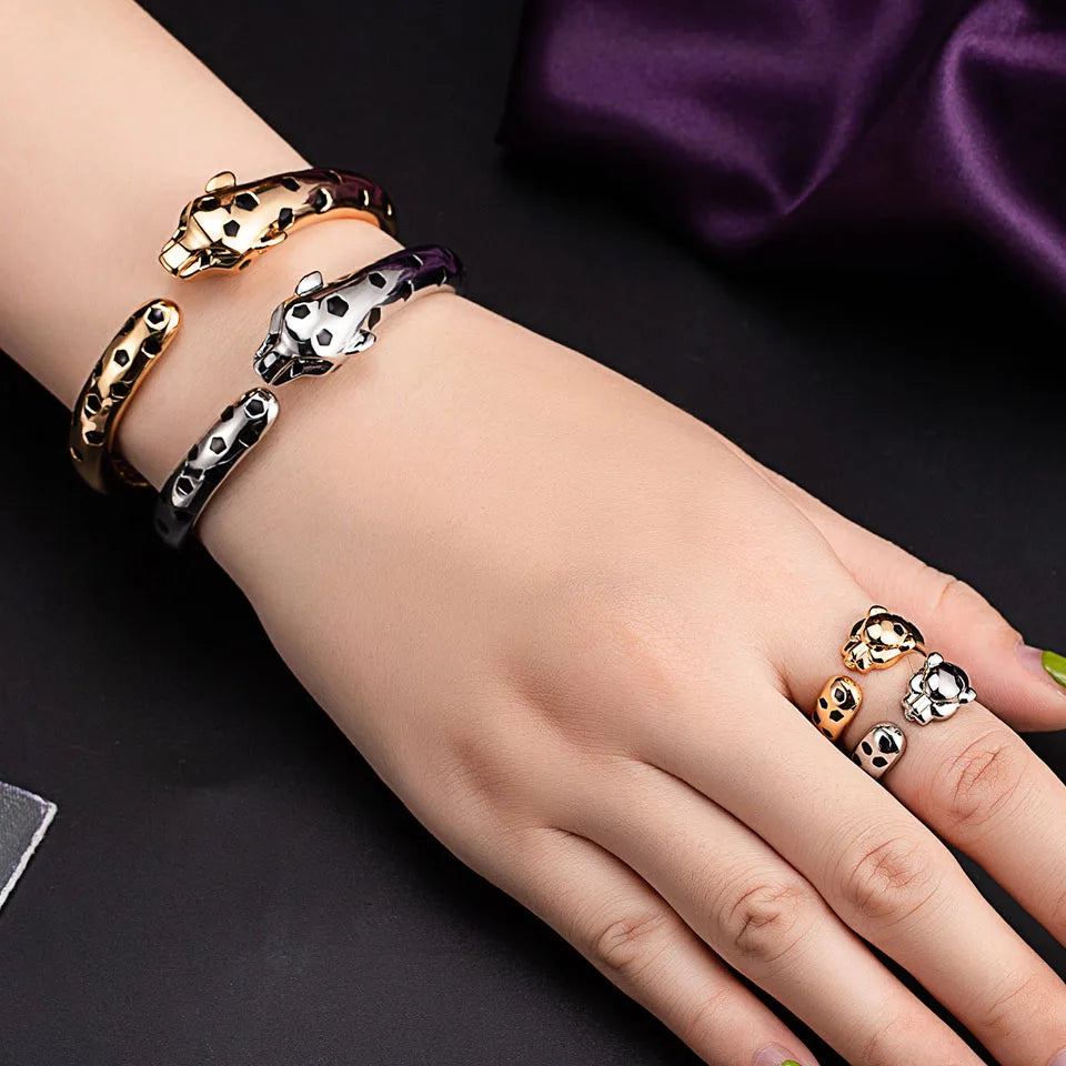 Zlxgirl Green Eye Jet leopard pendant with Earrings Jewelry Set AAA micro pave cubic zircon copper necklace sets fashion jewelry